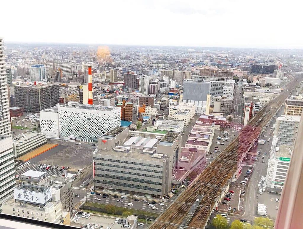 Daytime view over central Sapporo from JR Tower Hotel Nikko Sapporo